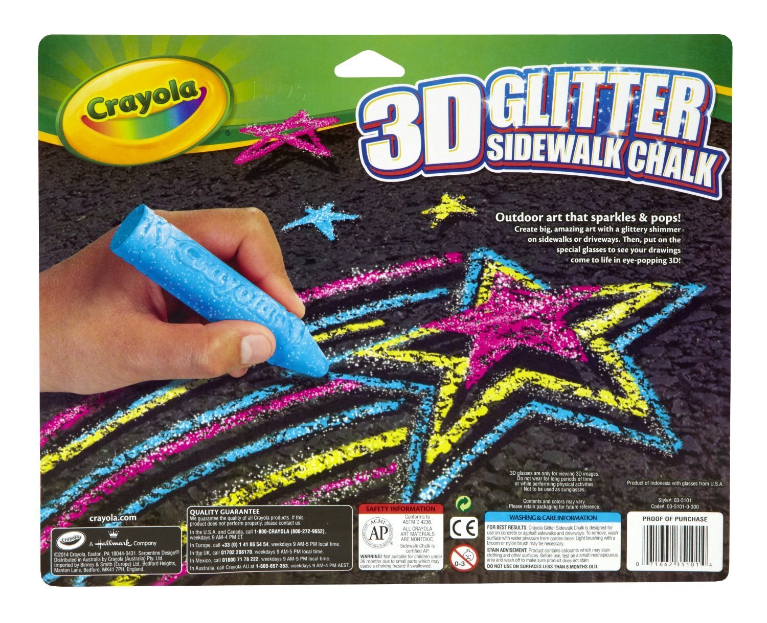 Buy Crayola 3D Glitter Sidewalk Chalk