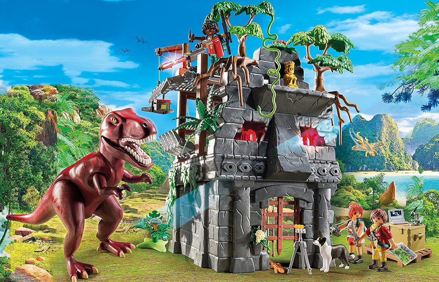 Accessoires PLAYMOBIL Végétation Jungle - Plantes, Fleurs Bleues Et Orange (réf. 9429) - Occasion, Pour Décor Dinosaure T-Rex Ou Monde Préhistorique
