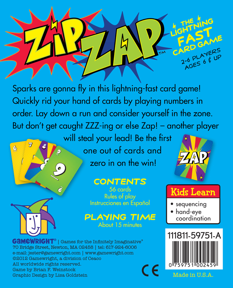 Buy Gamewright Zip Zap Card Game