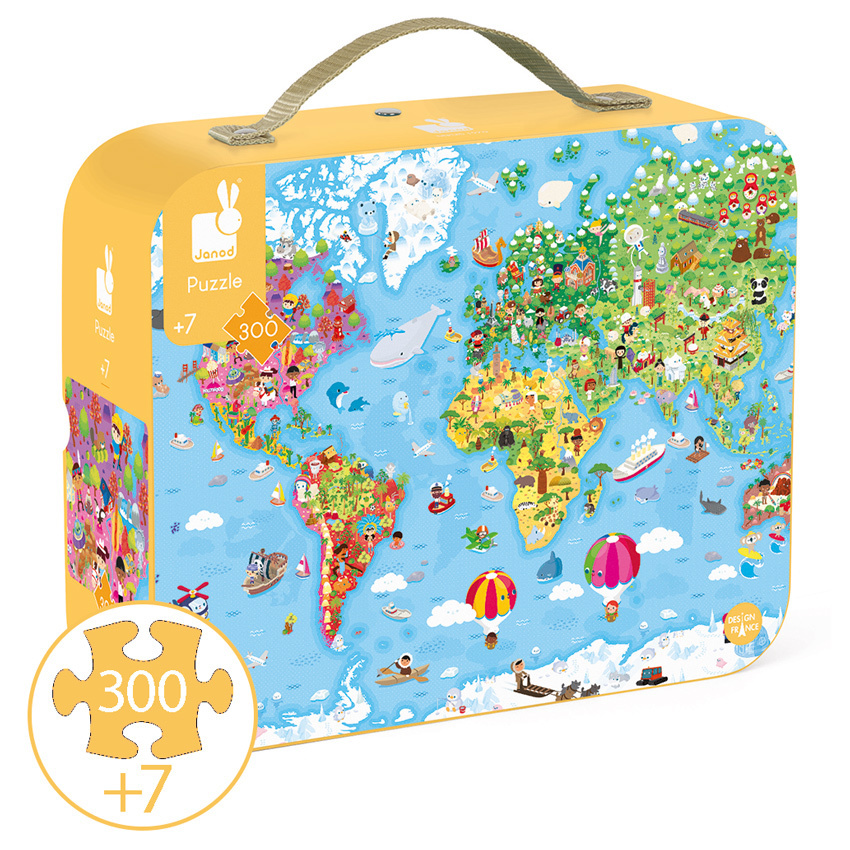 Buy Janod - Giant World Suitcase Puzzle 300pc