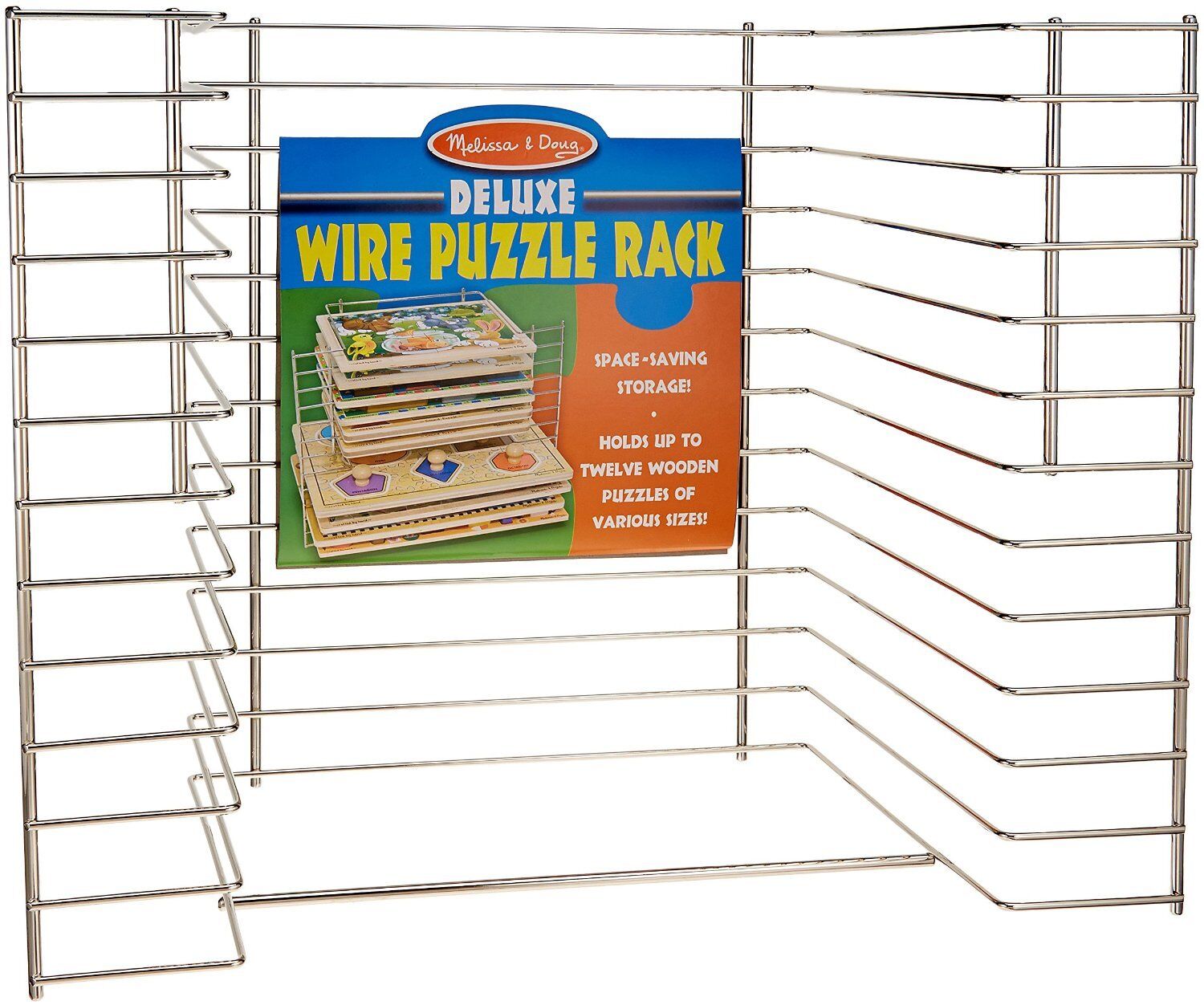 Espositore Per Puzzle Melissa & Doug: Struttura Metallica Singola Per Organizzare E Riporre Fino A 12 Puzzle.
