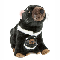 Bocchetta - Ebony Tasmanian Devil With Joey Plush Toy 30cm