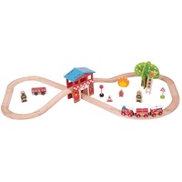 Bigjigs - Fire Station Train Set 39pcs