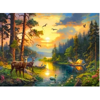 Castorland - Sunset Over Forest River Puzzle 3000pc