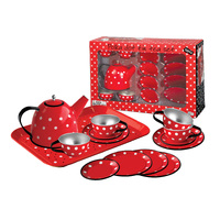 Kaper Kidz - Red Polka Dot Tin Tea Set 15pc