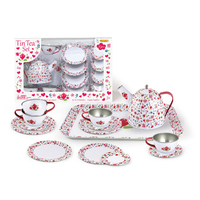 Kaper Kidz - White Flower Tin Tea Set 15pc