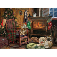 Cobble Hill - Kittens By The Stove Puzzle 500pc