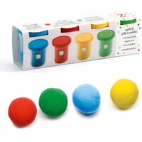 Djeco - Bright Modelling Dough (4 pots)