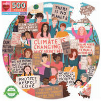 eeBoo - Climate Action Round Puzzle 500pc