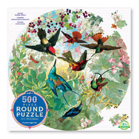 eeBoo - Hummingbirds Round Puzzle 500pc