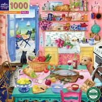 eeBoo - Pink Kitchen Puzzle 1000pc