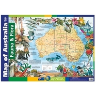 Gillian Miles - Map of Australia Fauna & Flora Wall Chart