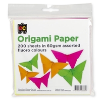 EC - Origami Paper Fluro Colours (200 pack)