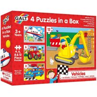 Galt - 4 Puzzles in a Box -Vehicles