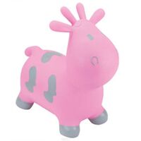Happy Hopperz - Pink Cow with Grey Spots Small