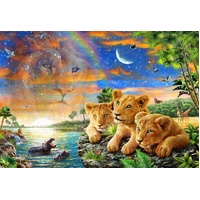 Holdson - Gallery, Lion Cubs on Lake Large Piece Puzzle 300pc