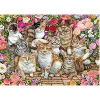 Jumbo - Floral Cats Puzzle 1000pc