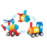 Learning Resources - 1-2-3 Build It! Train/Rocket/Helicopter