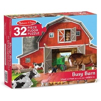 Melissa & Doug - Busy Barn Shaped Floor Puzzle 32pc