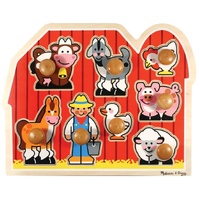 Melissa & Doug - Large Farm Jumbo Knob Puzzle 8pc