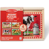 Melissa & Doug - Farm Animals Jigsaw Puzzles In A Box 12pc