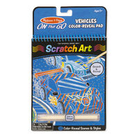 Melissa & Doug - On The Go - Scratch Art Color-Reveal Pad - Vehicles