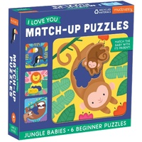 Mudpuppy - I Love U Match-Up Puzzles - Jungle Babies