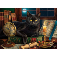 Sunsout - Black Cat By Candelight Large Piece Puzzle 500pc
