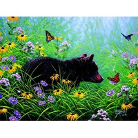 Sunsout - Black Bear and Butterflies Puzzle 500pc