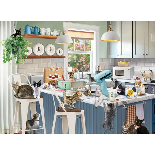 Eurographics - Sloppy Kitten Kitchen Large Piece Puzzle 300pc