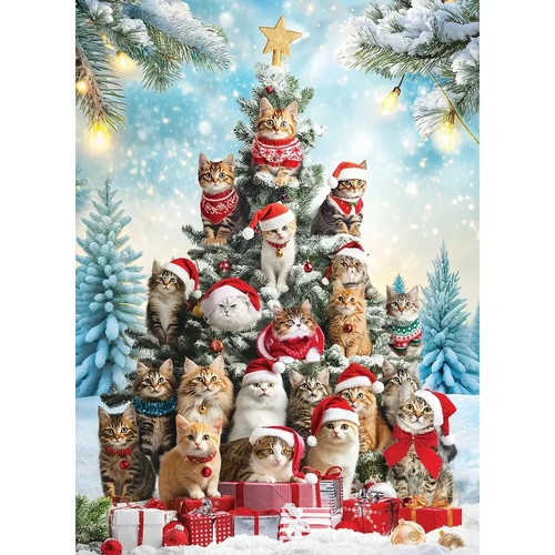 Eurographics - Christmas Tree Cats Puzzle 1000pc