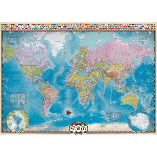 Eurographics - Map of the World With Flags Puzzle 1000pc