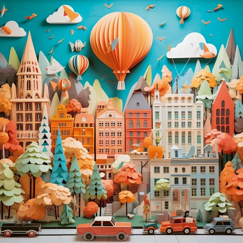 Heye - Paper-Like, Townscape Puzzle 1000pc