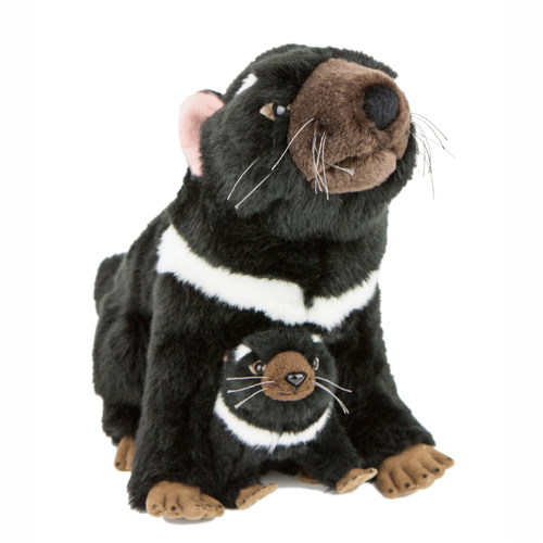 Bocchetta - Ebony Tasmanian Devil With Joey Plush Toy 30cm