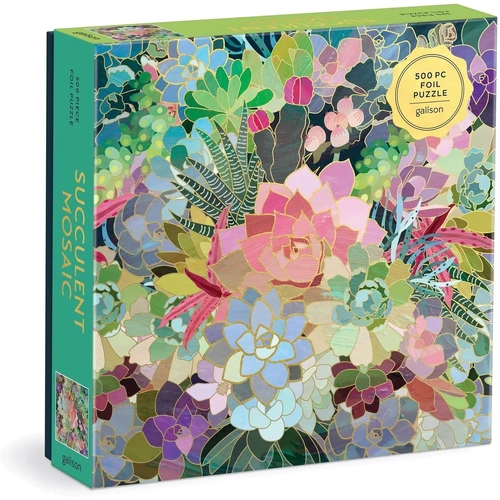 Galison - Succulent Mosaic Foil Puzzle 500pc