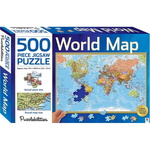 Hinkler - World Map Puzzle 500pce