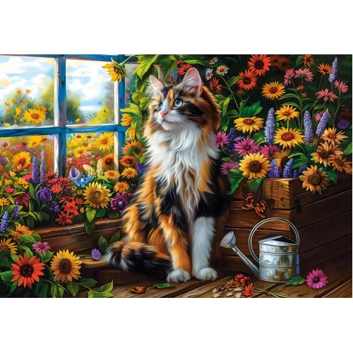 Castorland - Blooming Cat Meditation Puzzle 1000pc