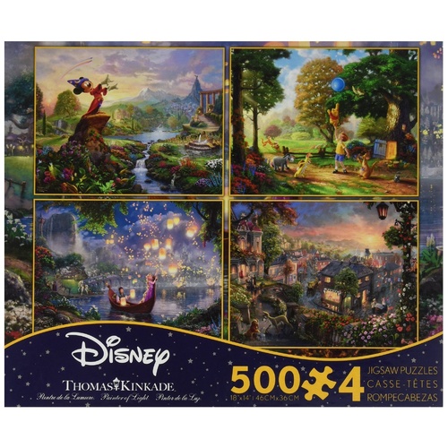 Ceaco - Thomas Kinkade - Disney Dreams - 4-in-1 Multipack Puzzles 500pc