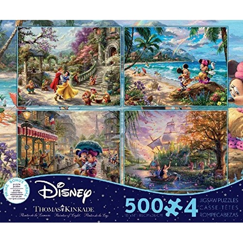 Ceaco - Thomas Kinkade - Disney Dreams - 4-in-1 Multipack Puzzles 500pc