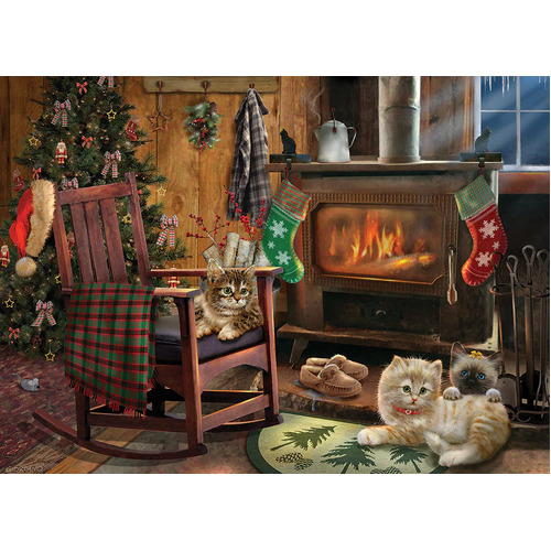 Cobble Hill - Kittens By The Stove Puzzle 500pc