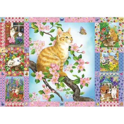 Cobble Hill - Blossom and Kittens Quilt Puzzle 1000pc