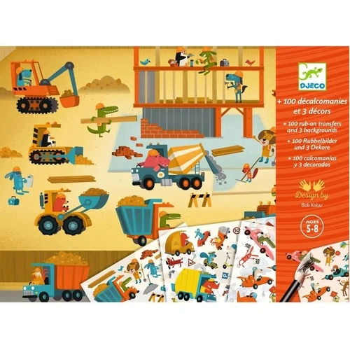 Djeco - Construction & Racing Rub On Transfers