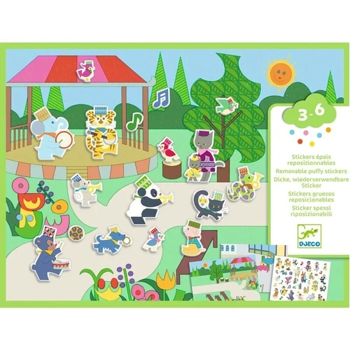 Djeco - Fanfare Reusable Puffy Stickers