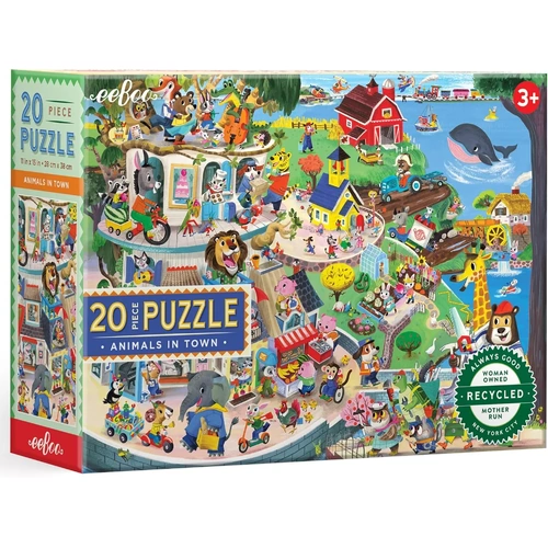 eeBoo - Animals in Town Puzzle 20pc