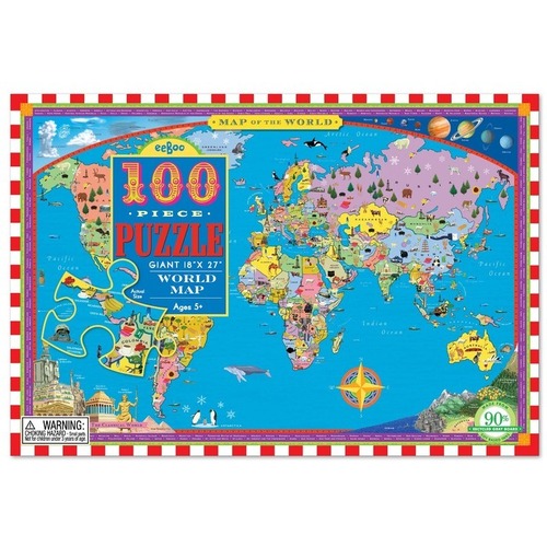 eeBoo - World Map Puzzle 100pc