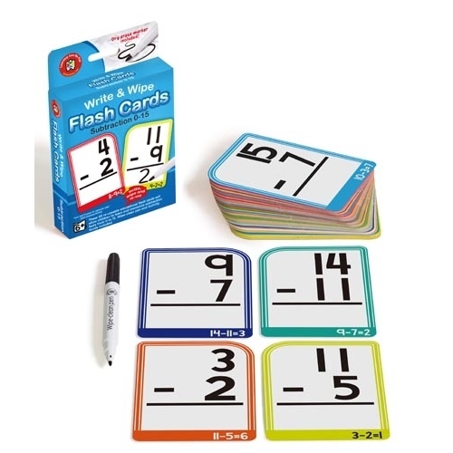 Learning Can Be Fun  Write & Wipe Subtraction Flash Cards with Marker