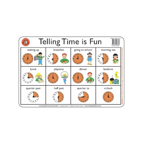 Learning Can Be Fun - Telling Time is Fun Placemat
