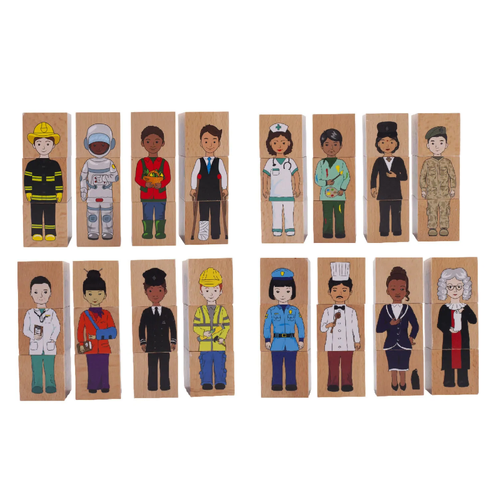 Freckled Frog - Careers Mix N Match Wooden Blocks