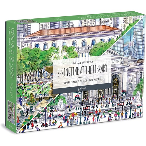 Galison - Springtime at the Library Double-Sided Puzzle 500pc