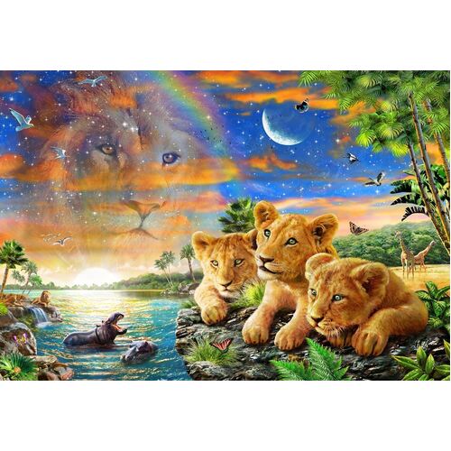 Holdson - Gallery, Lion Cubs on Lake Large Piece Puzzle 300pc